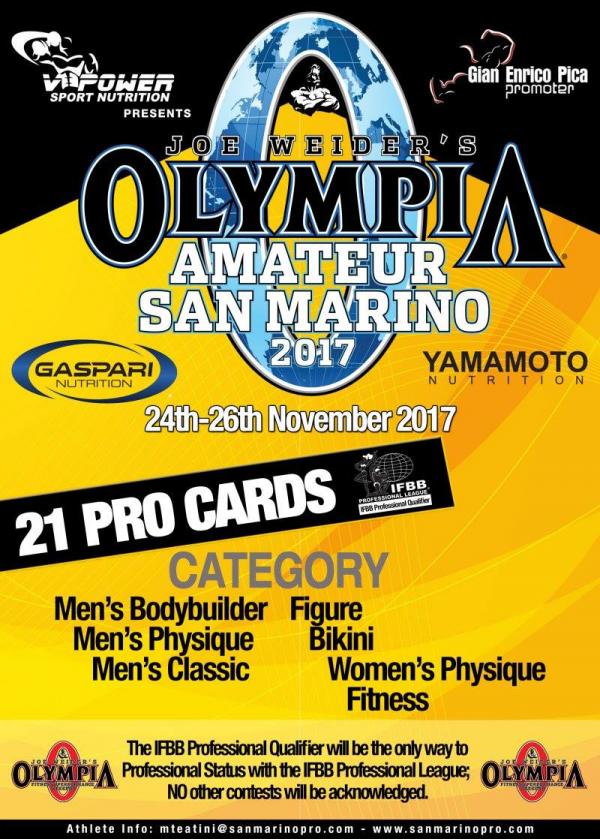 San Marino Pro SAN MARINO PRO - LAST POSSIBILITY FOR A IFBB PRO CARD IN 2017
